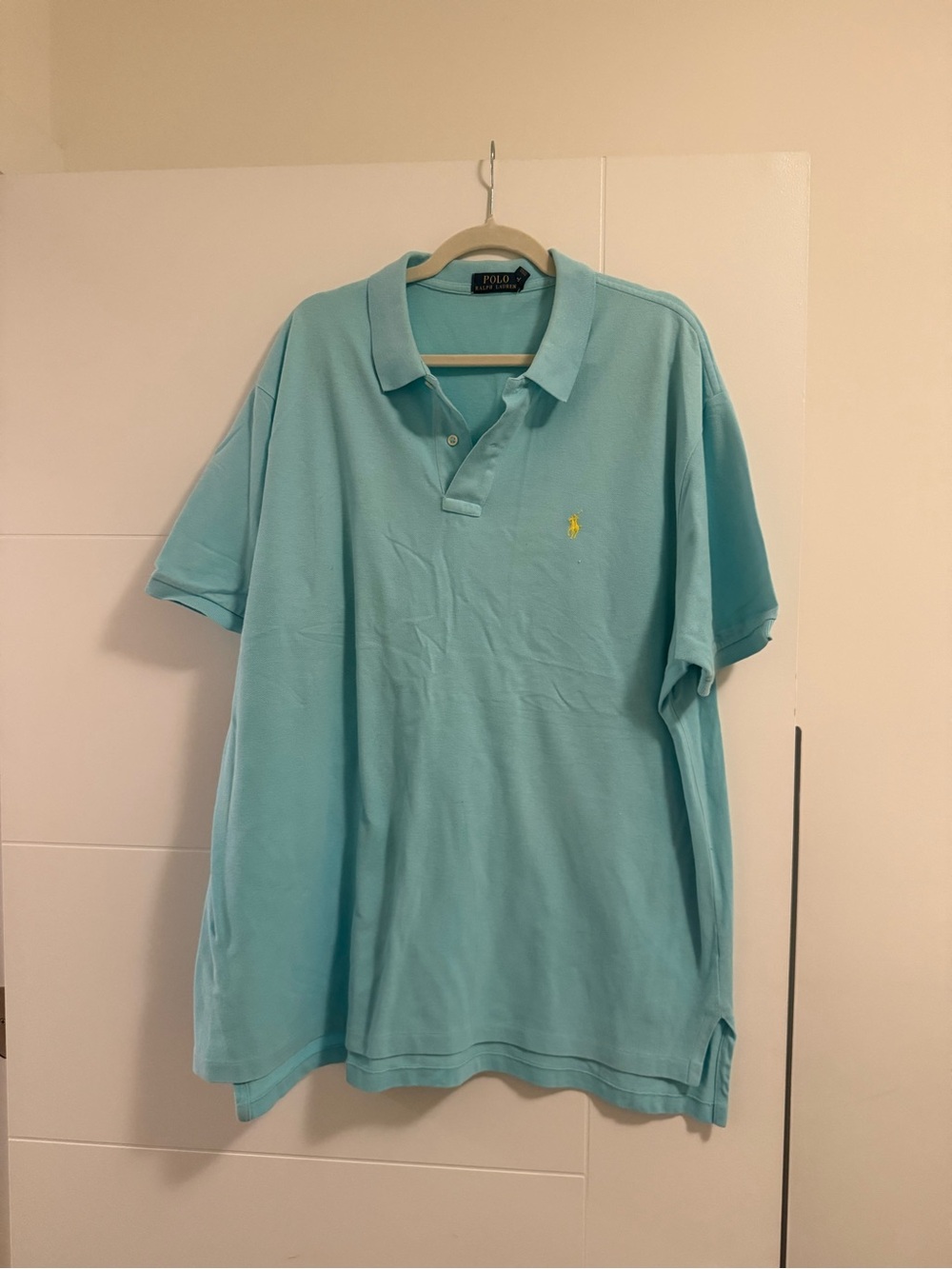 Ralph Lauren Men’s Aqua Polo with Yellow Logo
